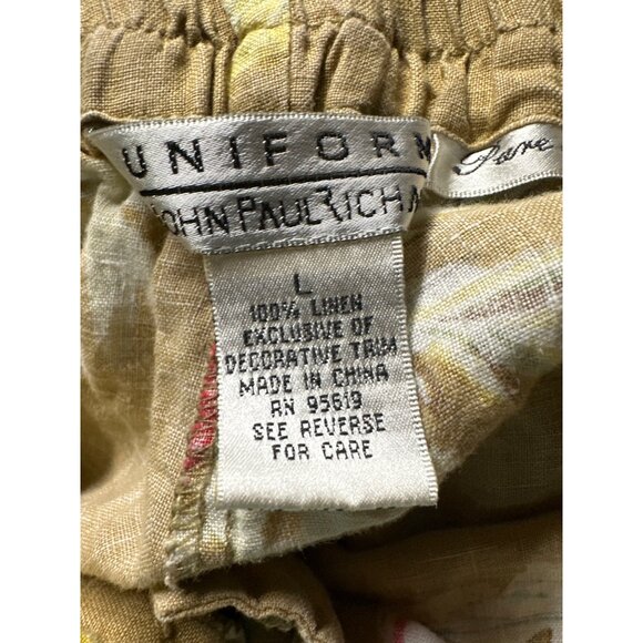 John Paul Richard Women’s L Linen Pants Tropical Print Coastal Boho Resort Y2k - Picture 6 of 9